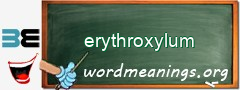 WordMeaning blackboard for erythroxylum